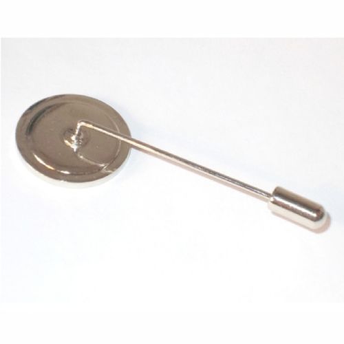 Stick Pin Blank 16mm Round Silver